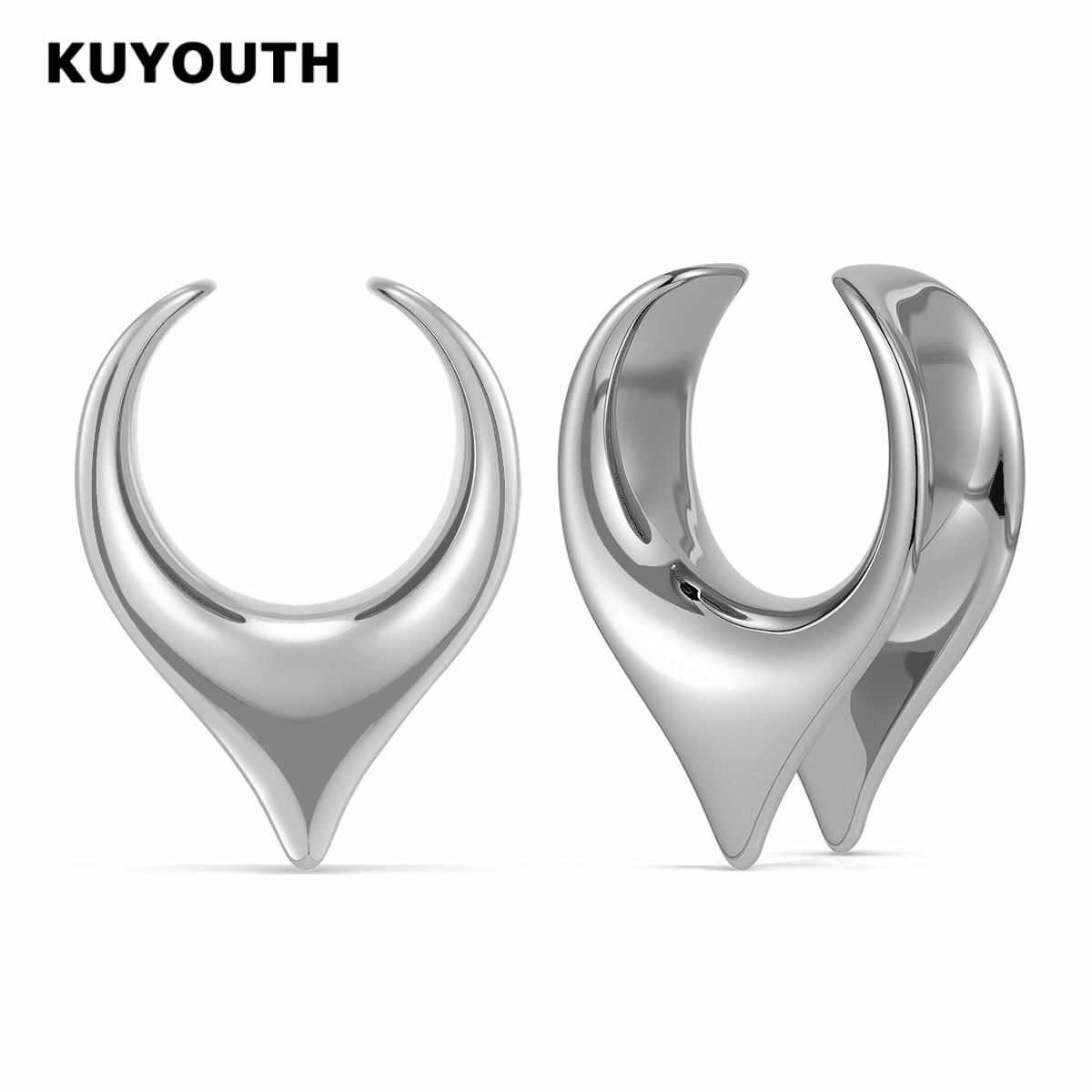 Body Jewelry Gauge Sizes - KUYOUTH Stal Nierdzewna Otwarty Tunel do