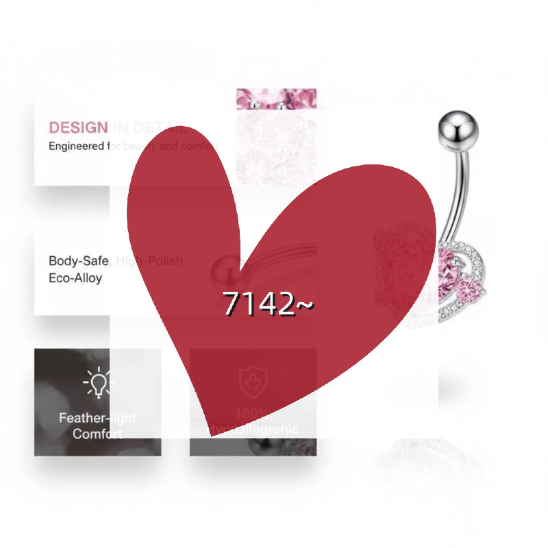 Body Jewelry Belly Button Rings - Modne różowe kryształowe kolczyki do pępka