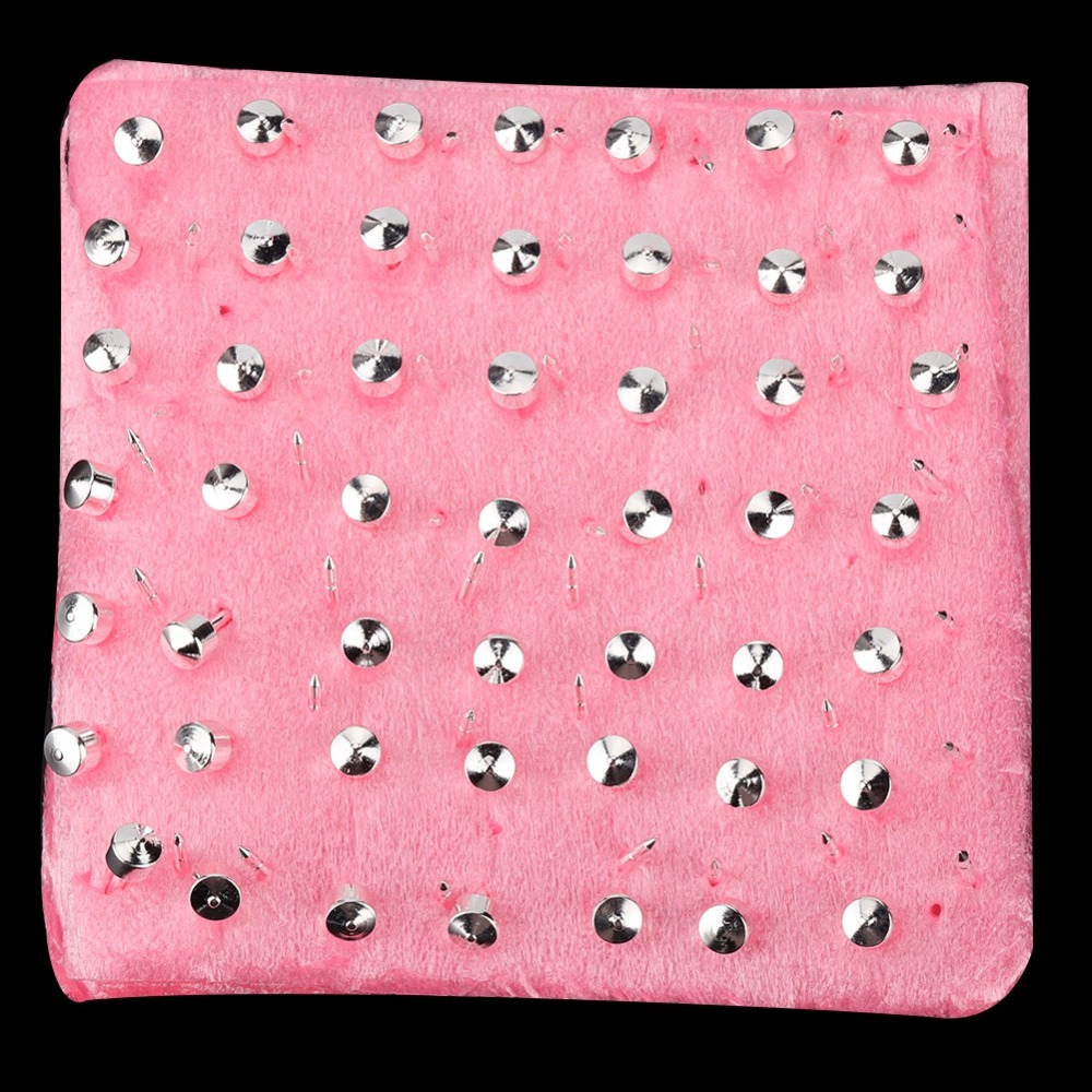 Body Jewelry Materials - 98 szt. Profesjonalne srebrne metalowe zatyczki