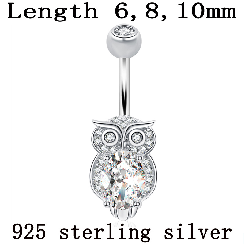 Body Jewelry Materials - Pierścionek na pępek prawdziwe 925 srebro