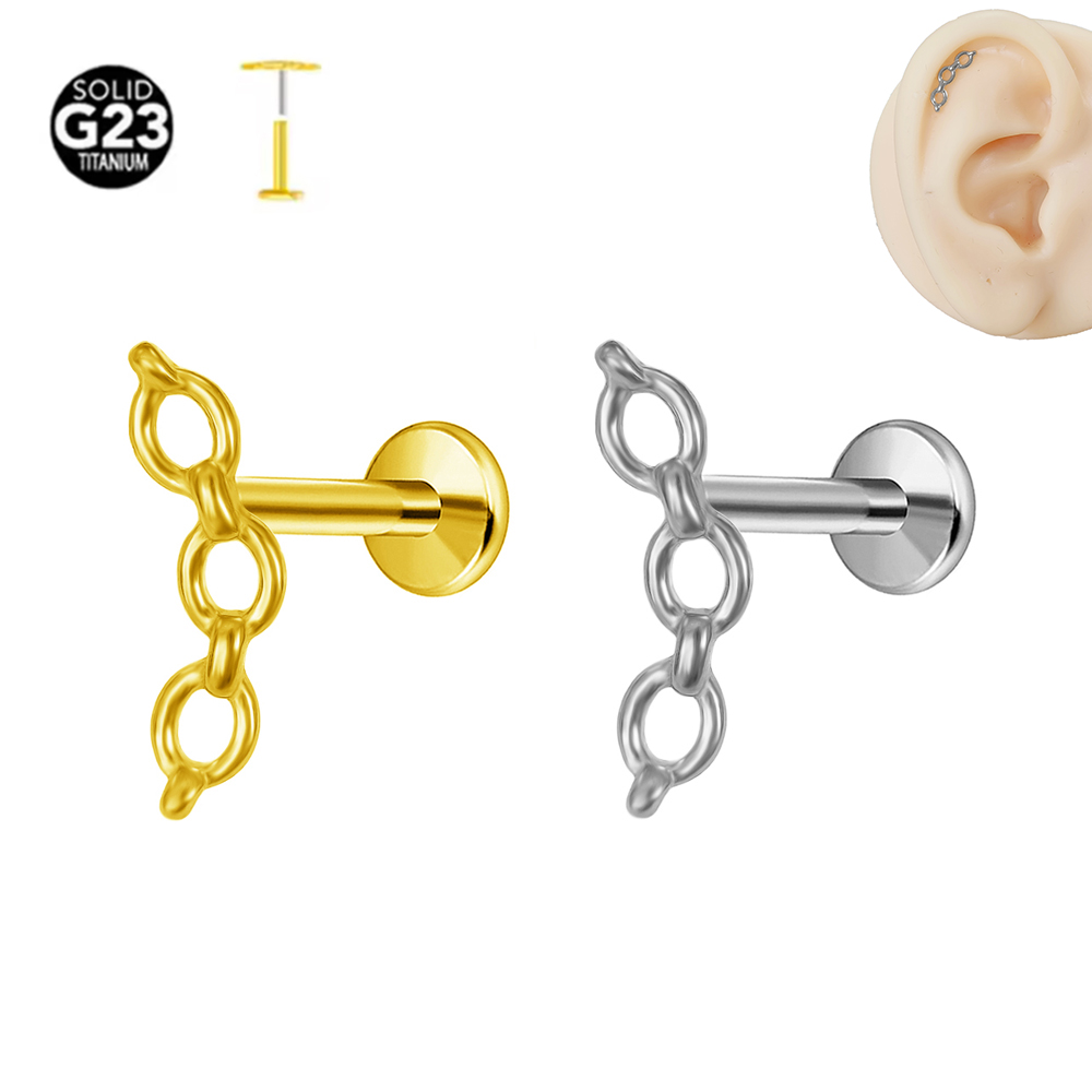 Flat Back Labret Stud - ASTM F-136 tytanowy piercing Labret z