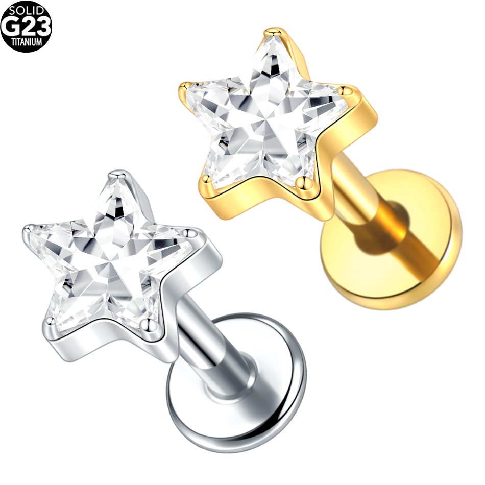 1/5 szt. Kolczyk do chrząstki  – Flat Back Labret Stud recenzja i cena