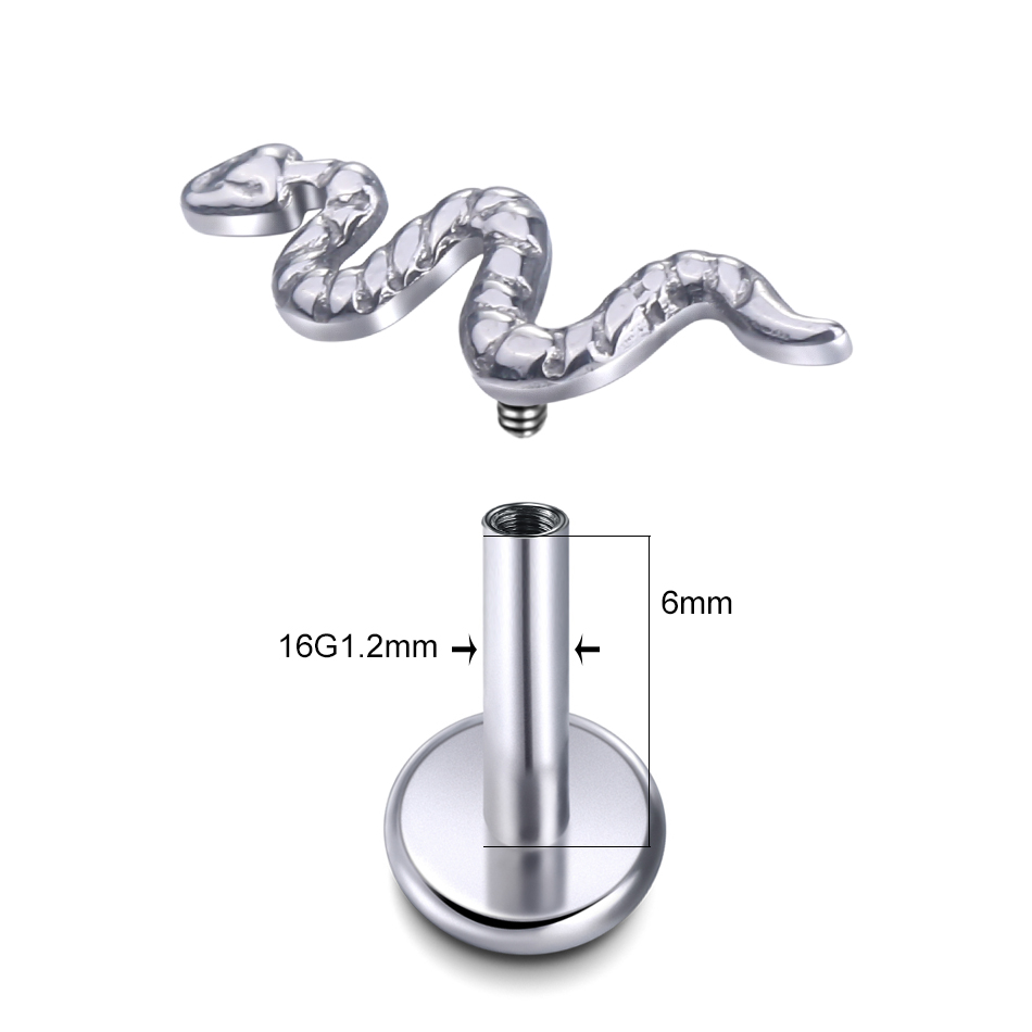 10 sztuk/partia tytanowy wąż w – Flat Back Labret Stud recenzja i cena