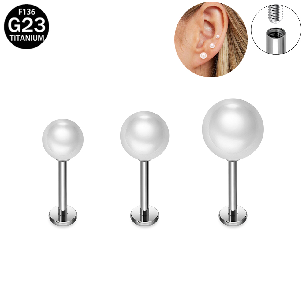 Kolczyki z tytanu ASTM F136 w  – Flat Back Labret Stud recenzja i cena