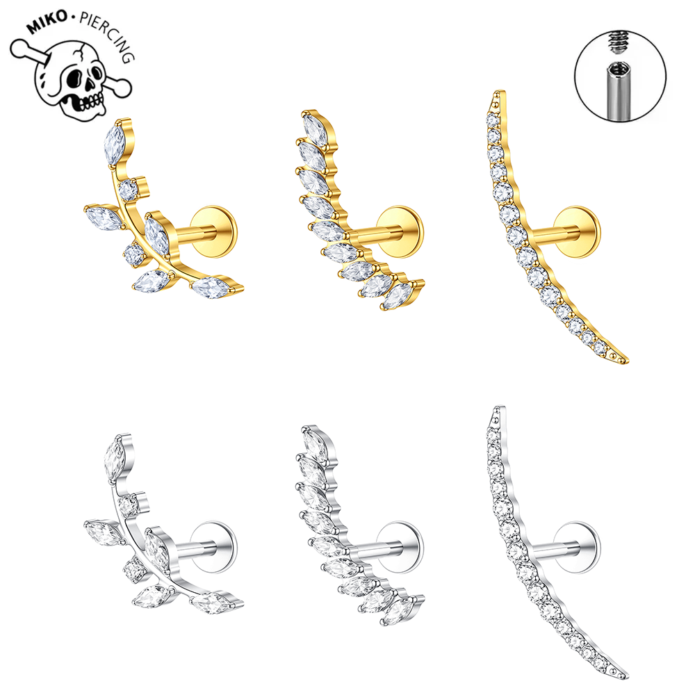 Kolczyk do ucha z tytanu G23,  – Flat Back Labret Stud recenzja i cena