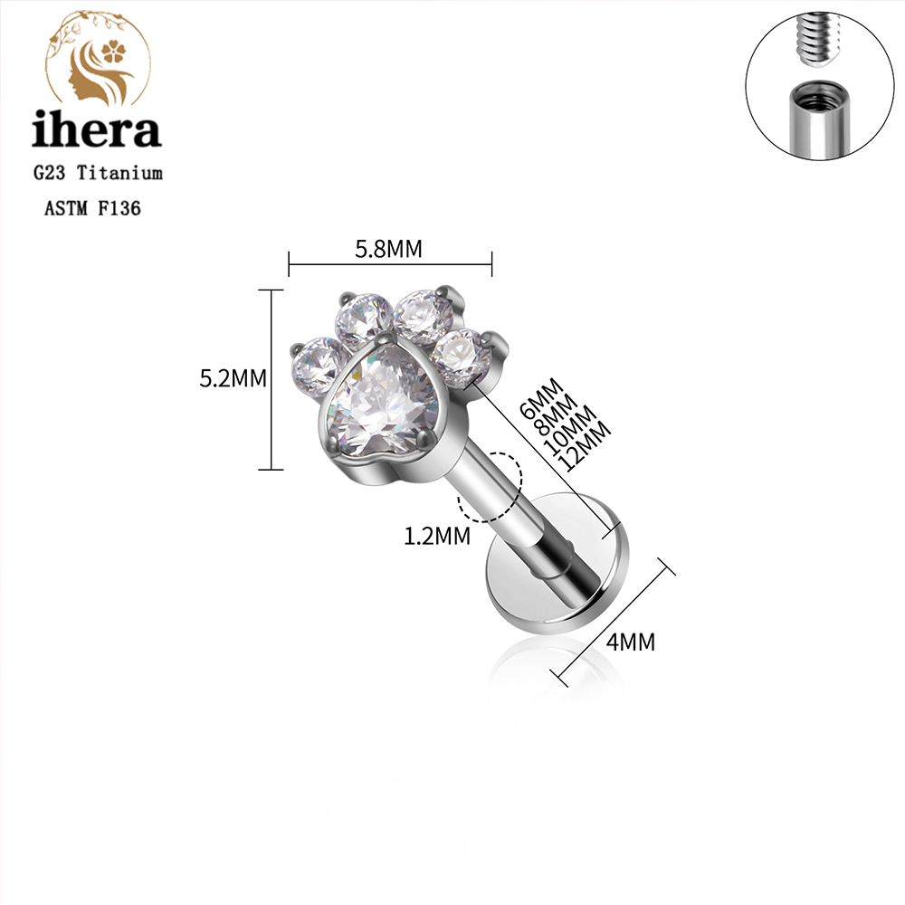 Kolczyk z tytanu ASTM F136 w k – Flat Back Labret Stud recenzja i cena