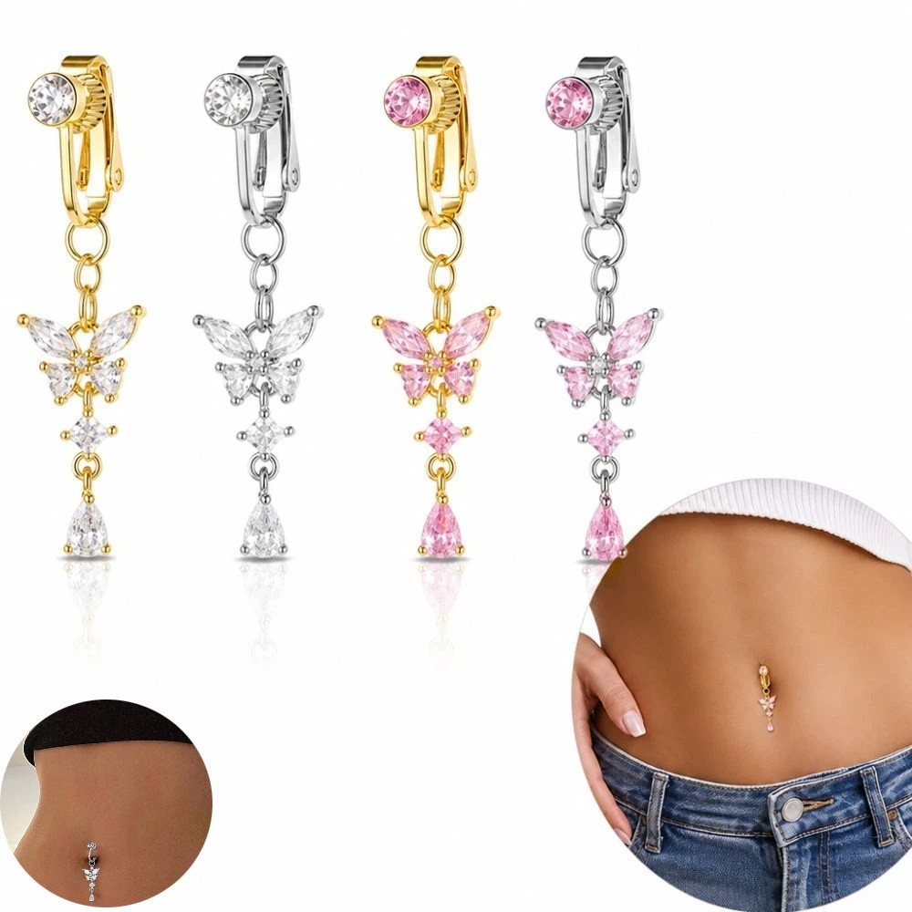 Klips na pępek z motywem motyl – Body Jewelry Materials recenzja i cena