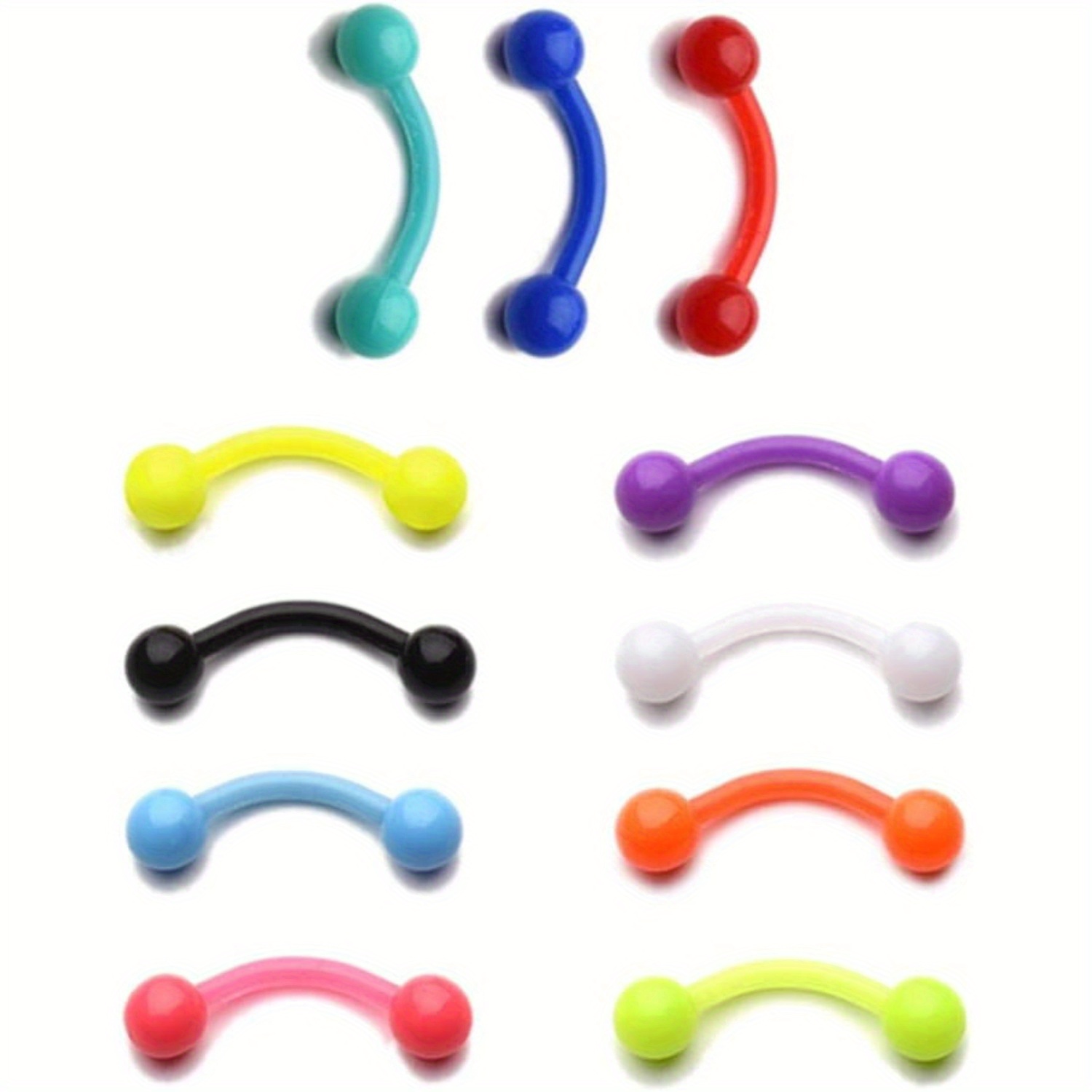 11szt 8mm Kolorowe plastikowe  – Body Jewelry Materials recenzja i cena