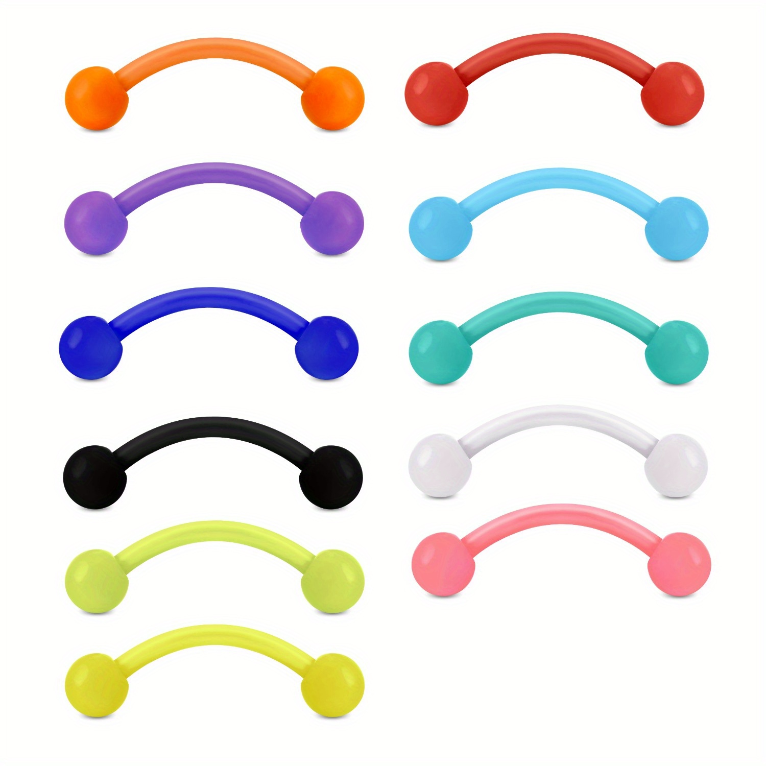 11szt 8mm Kolorowe plastikowe  – Body Jewelry Materials recenzja i cena