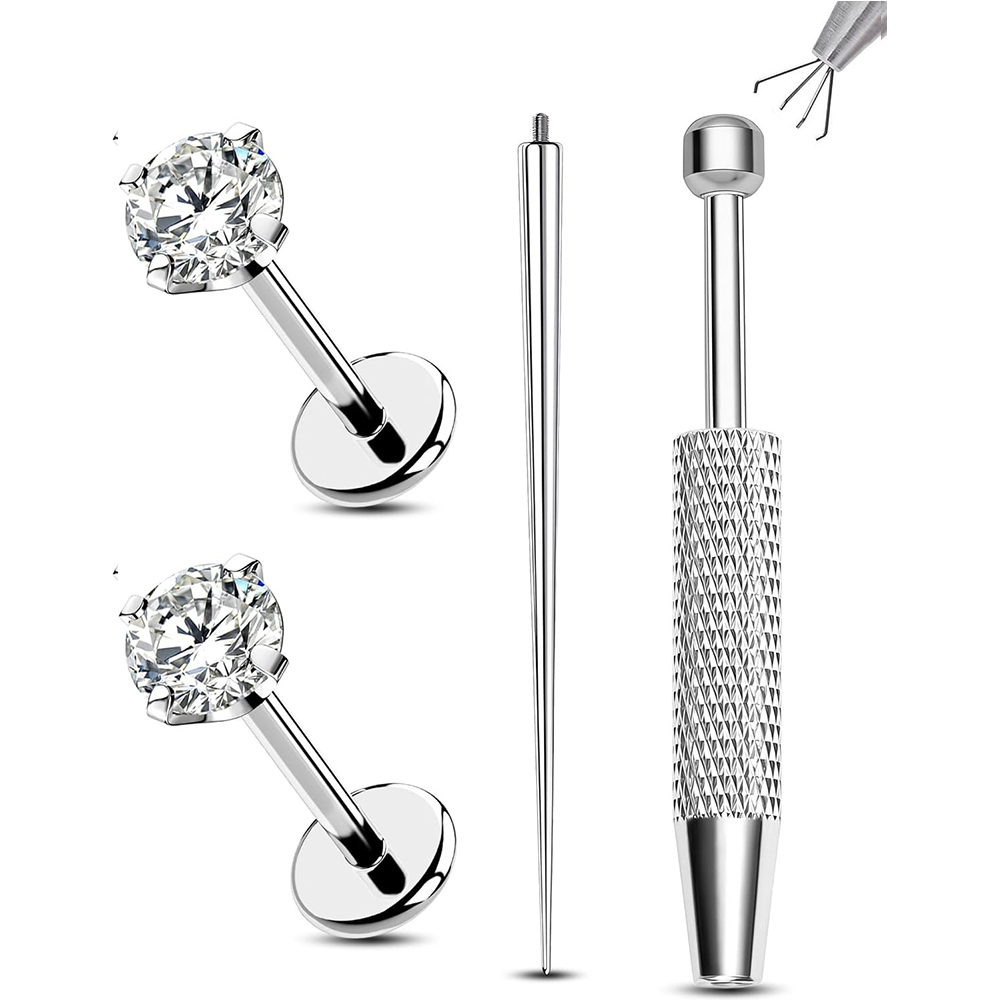 2 SZT. 16G G23 Tytanowe Kolczy – Flat Back Labret Stud recenzja i cena