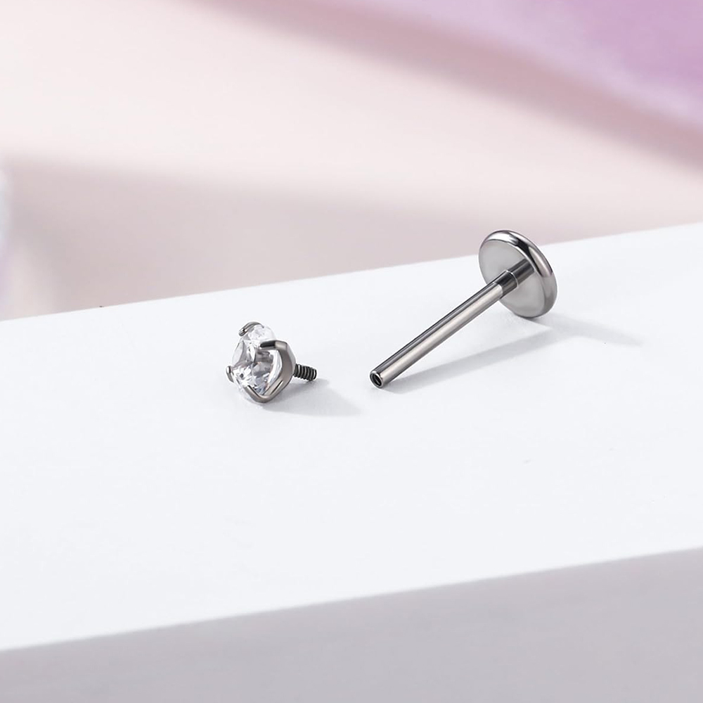2 SZT. 16G G23 Tytanowe Kolczy – Flat Back Labret Stud recenzja i cena