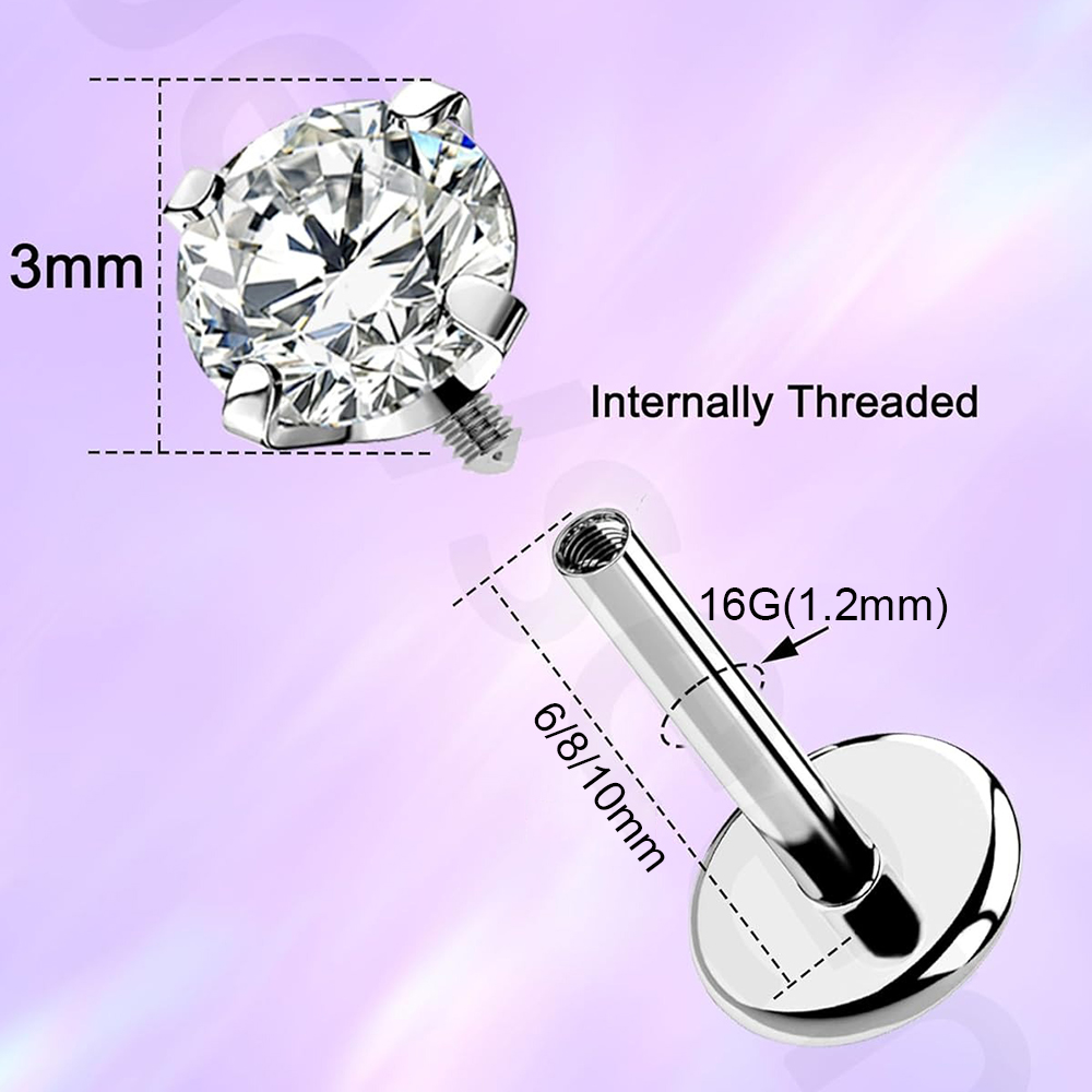 2 SZT. 16G G23 Tytanowe Kolczy – Flat Back Labret Stud recenzja i cena
