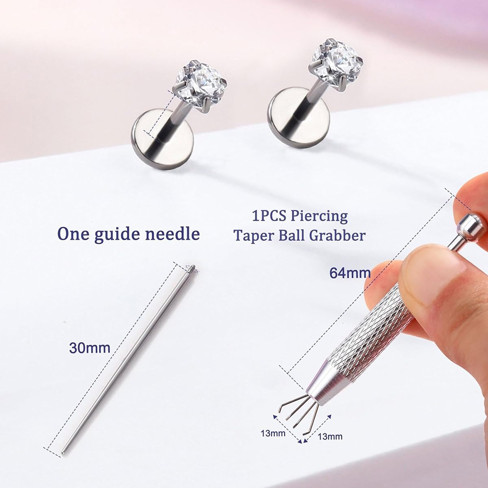 2 SZT. 16G G23 Tytanowe Kolczy – Flat Back Labret Stud recenzja i cena