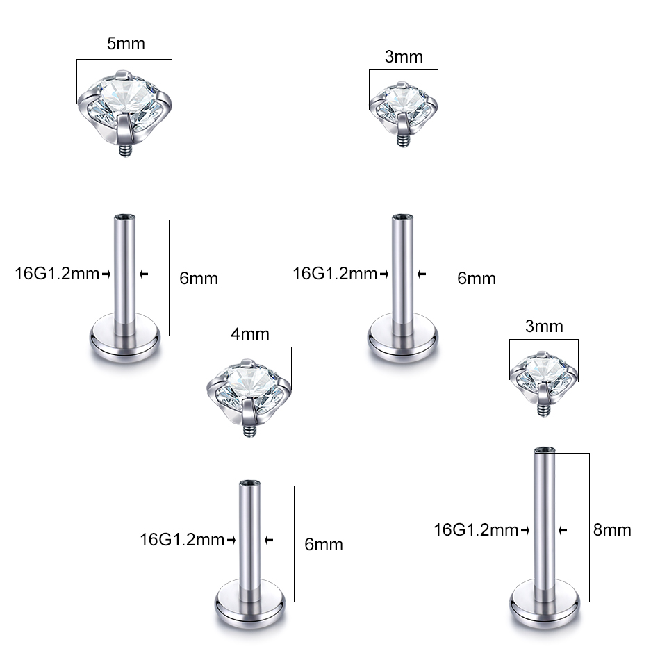 5/10 sztuk G23 tytanowy Labret – Flat Back Labret Stud recenzja i cena