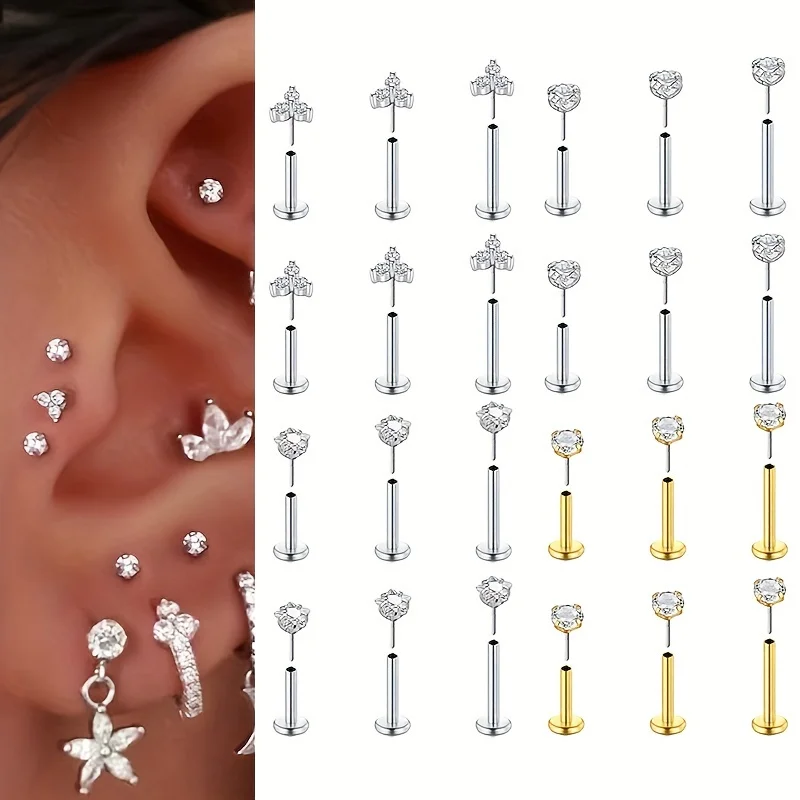 6 szt. kolczyków bezgwintowych – Flat Back Labret Stud recenzja i cena