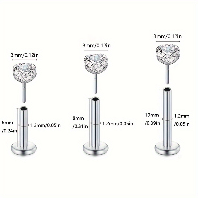 6 szt. kolczyków bezgwintowych – Flat Back Labret Stud recenzja i cena