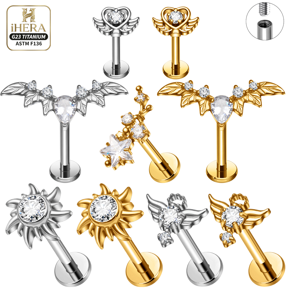 Zestaw kolczyków z tytanu ASTM – Flat Back Labret Stud recenzja i cena