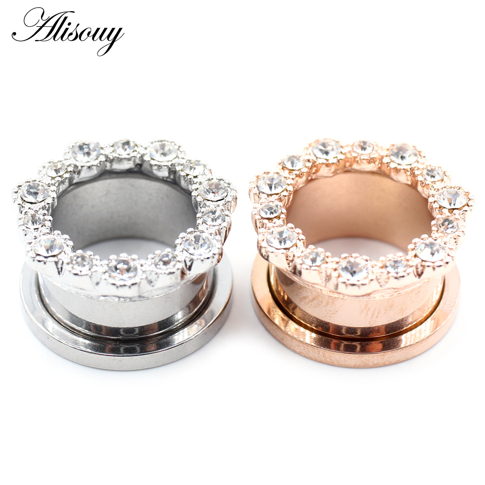 Alisouy 2szt Kwiat ze stali ni – Body Jewelry Gauges recenzja i cena