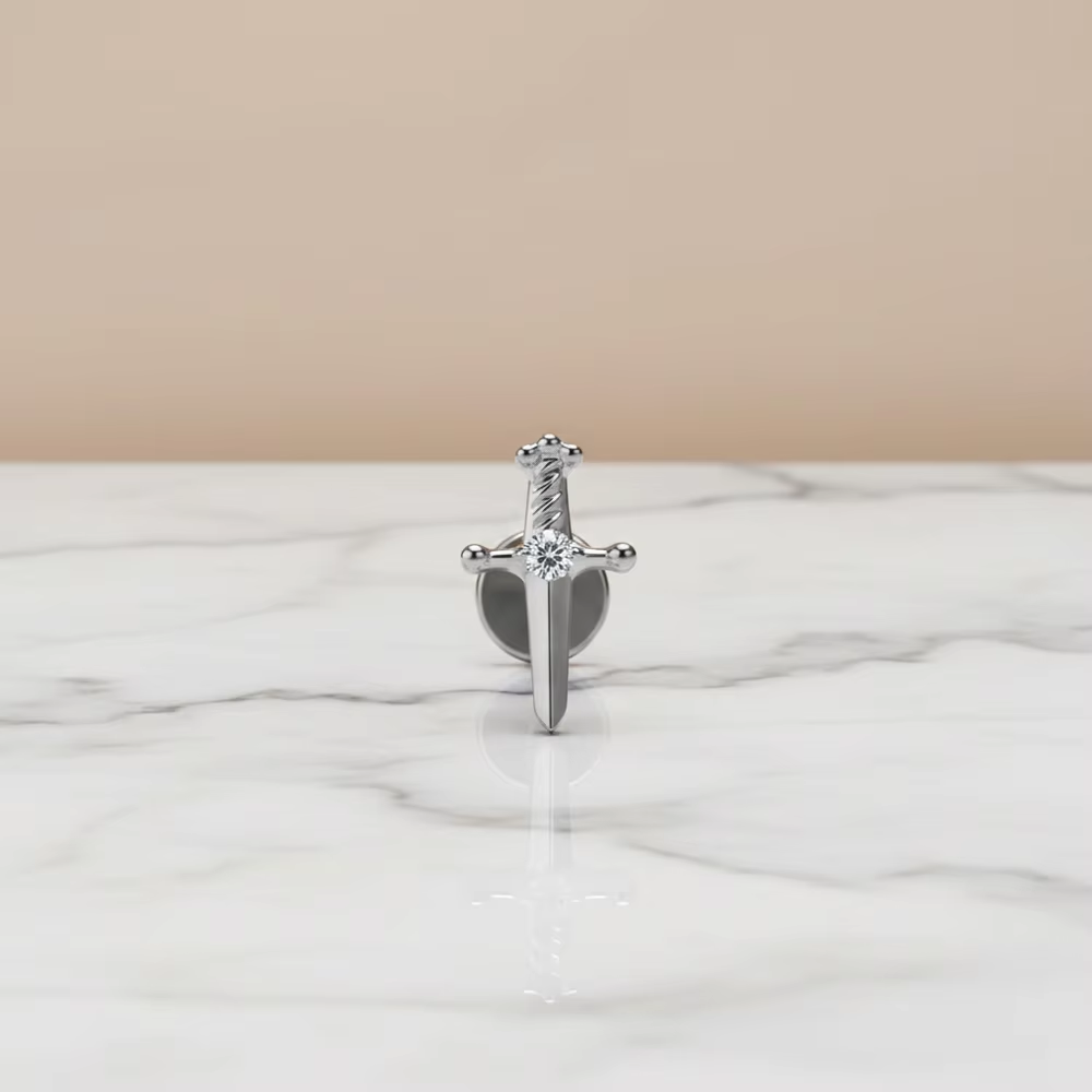 Kolczyki krzyżyki z tytanu AST – Flat Back Labret Stud recenzja i cena