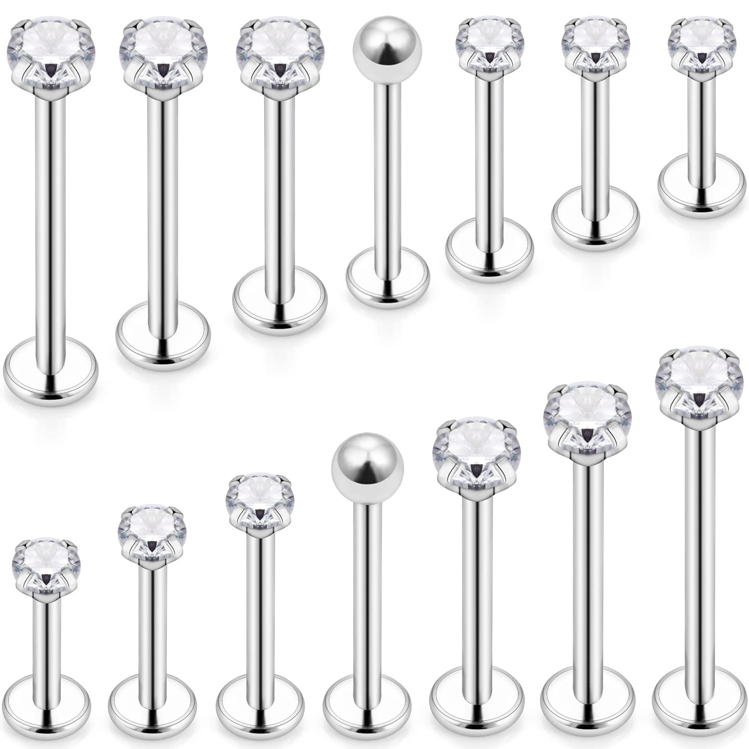 16G Różne rozmiary Płaski tył  – Flat Back Labret Stud recenzja i cena