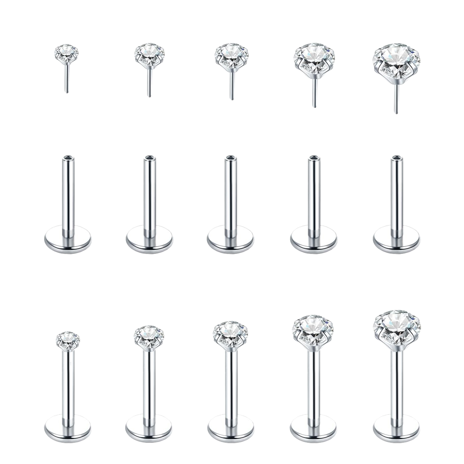 5 szt. Kolczyki ze stali nierd – Flat Back Labret Stud recenzja i cena